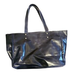 UE UNOETH Blue Leather Large Tote Bag